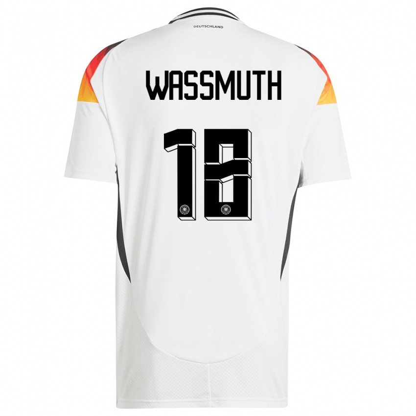 Enfant Maillot Allemagne Tabea Wabmuth #18 Blanc Tenues Domicile 24-26 T-Shirt Suisse