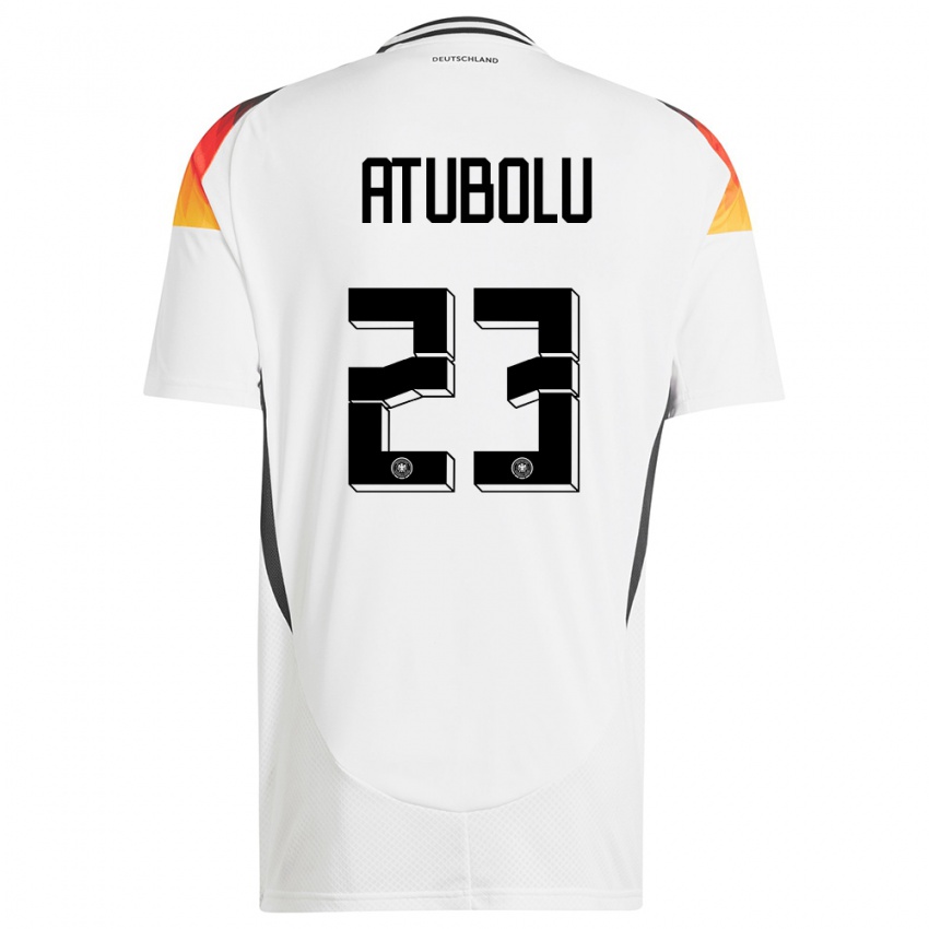 Enfant Maillot Allemagne Noah Atubolu #23 Blanc Tenues Domicile 24-26 T-Shirt Suisse