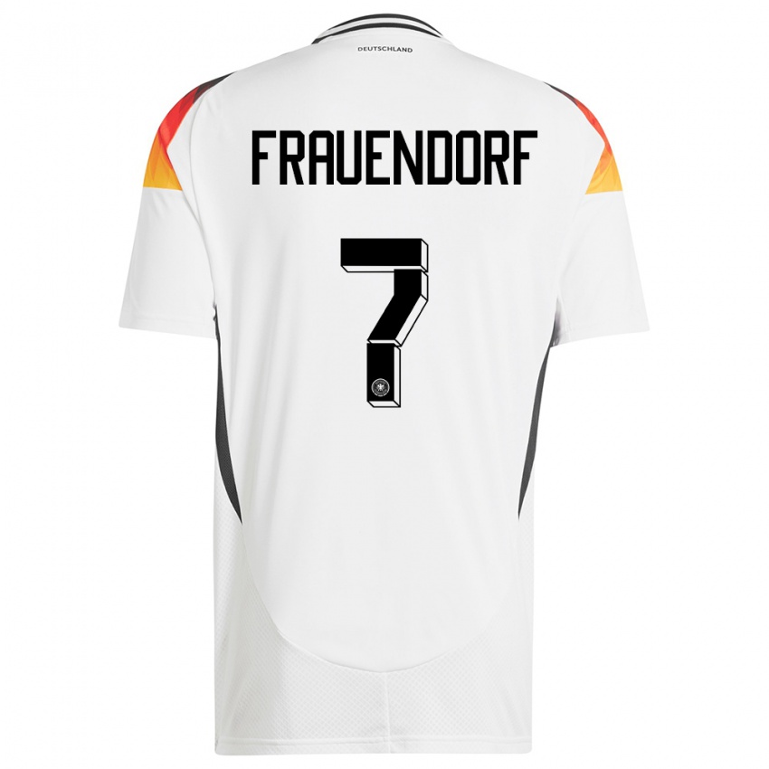 Enfant Maillot Allemagne Melkamu Frauendorf #7 Blanc Tenues Domicile 24-26 T-Shirt Suisse