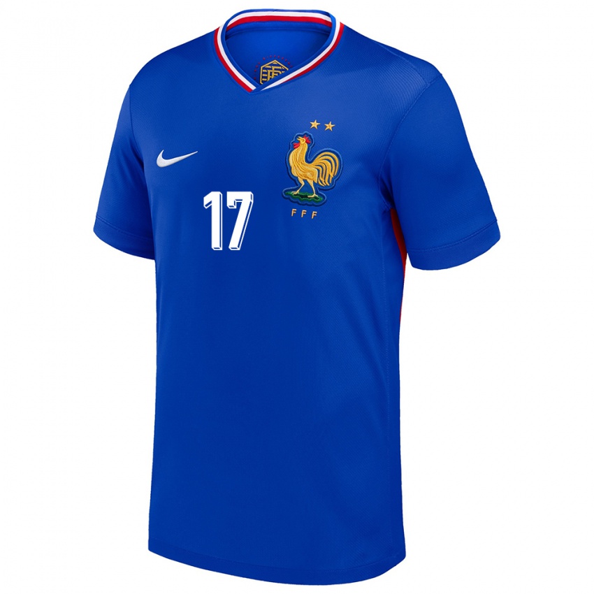 Enfant Maillot France Jordan Veretout #17 Bleu Tenues Domicile 24-26 T-Shirt Suisse