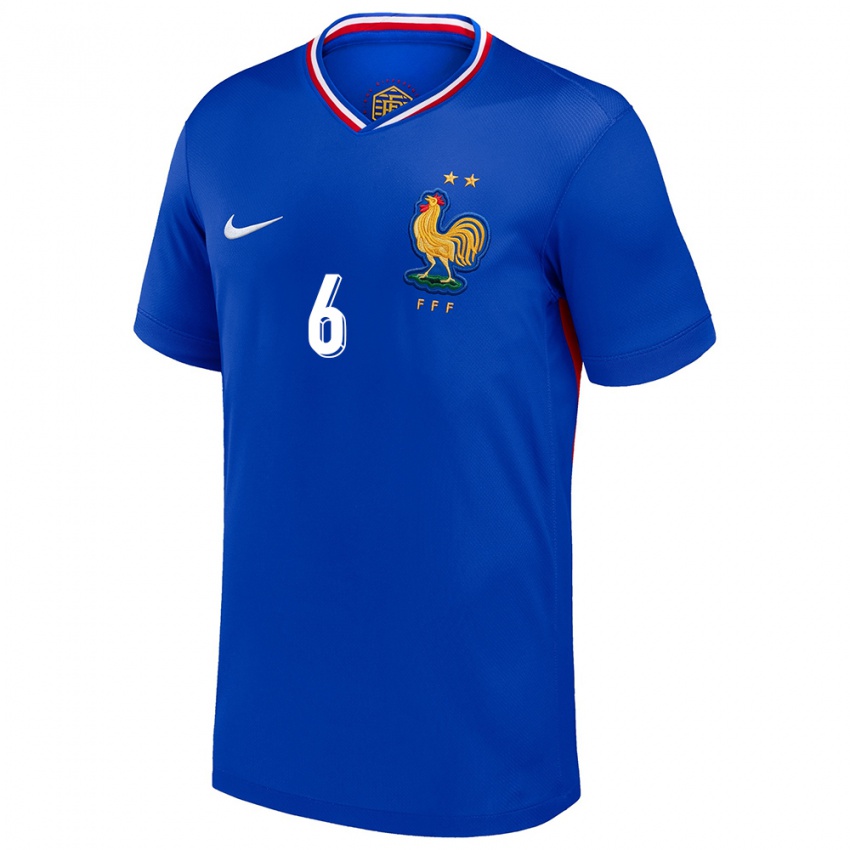 Enfant Maillot France Eduardo Camavinga #6 Bleu Tenues Domicile 24-26 T-Shirt Suisse