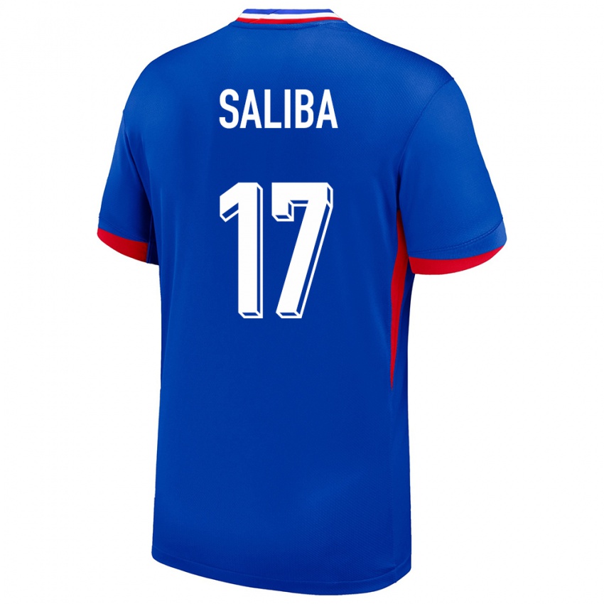 Enfant Maillot France William Saliba #17 Bleu Tenues Domicile 24-26 T-Shirt Suisse