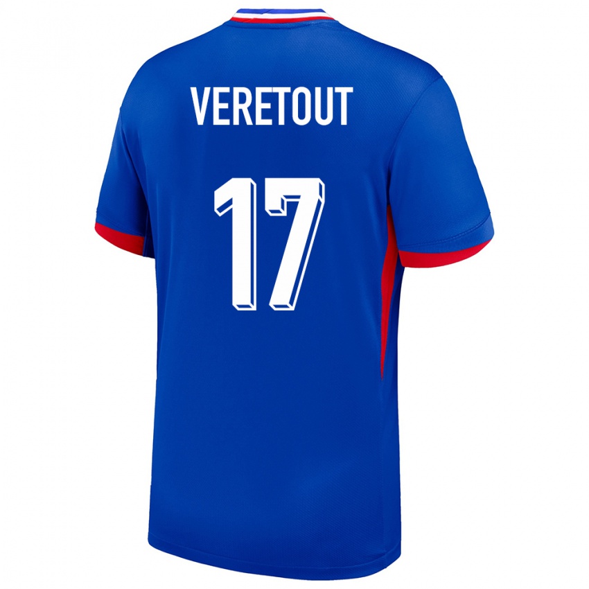 Enfant Maillot France Jordan Veretout #17 Bleu Tenues Domicile 24-26 T-Shirt Suisse