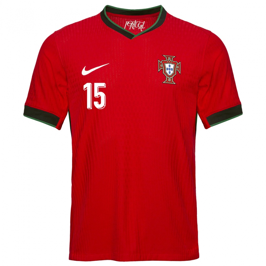 Enfant Maillot Portugal Diogo Travassos #15 Rouge Tenues Domicile 24-26 T-Shirt Suisse