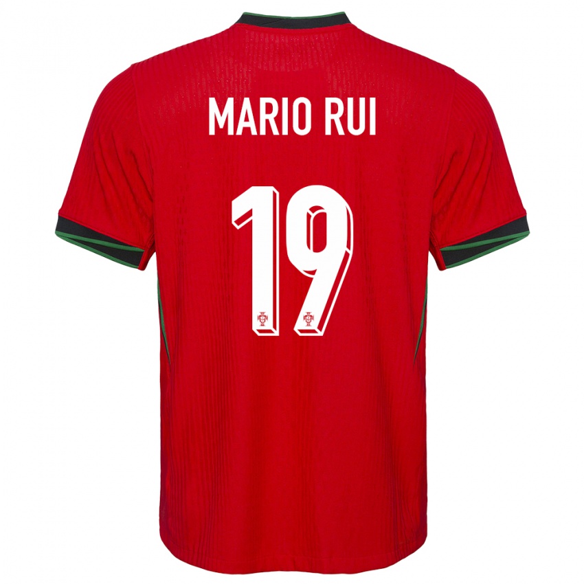 Enfant Maillot Portugal Mario Rui #19 Rouge Tenues Domicile 24-26 T-Shirt Suisse