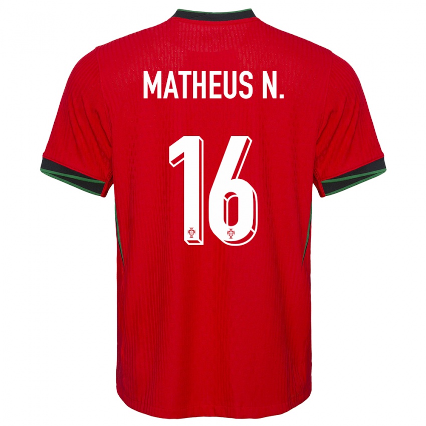 Enfant Maillot Portugal Matheus Nunes #16 Rouge Tenues Domicile 24-26 T-Shirt Suisse