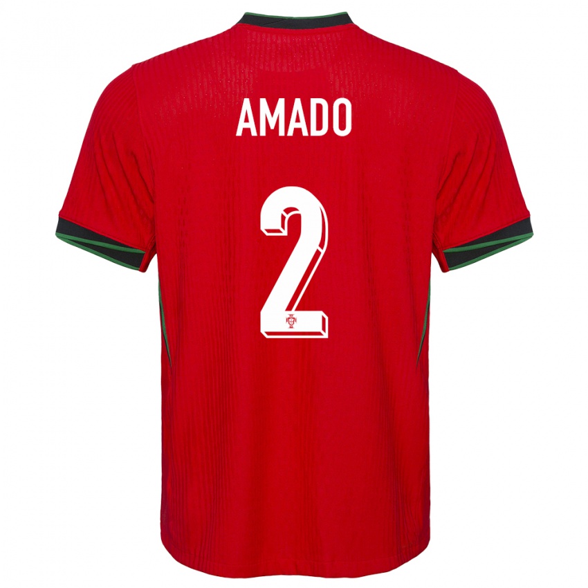 Enfant Maillot Portugal Catarina Amado #2 Rouge Tenues Domicile 24-26 T-Shirt Suisse