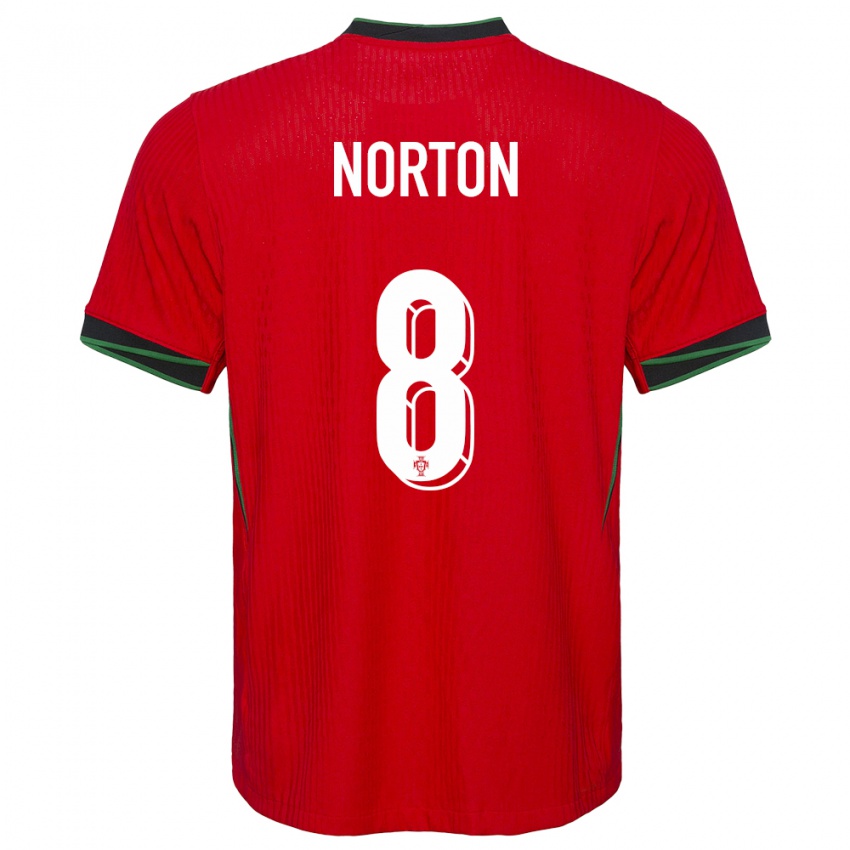 Enfant Maillot Portugal Andreia Norton #8 Rouge Tenues Domicile 24-26 T-Shirt Suisse