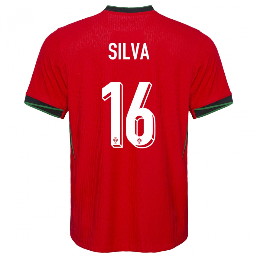 Enfant Maillot Portugal Diana Silva #16 Rouge Tenues Domicile 24-26 T-Shirt Suisse