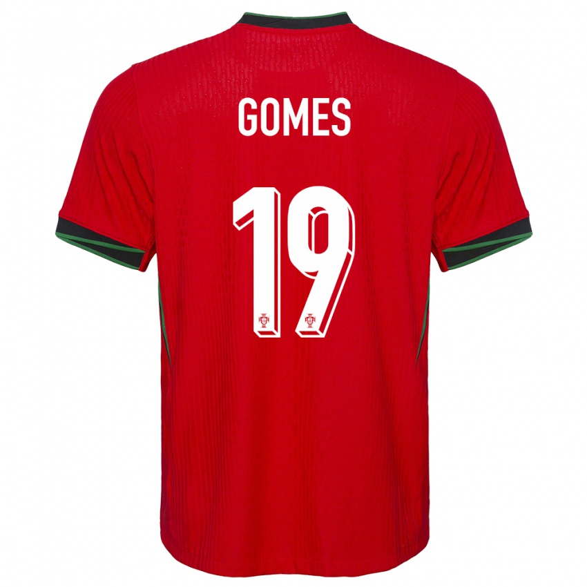 Enfant Maillot Portugal Diana Gomes #19 Rouge Tenues Domicile 24-26 T-Shirt Suisse