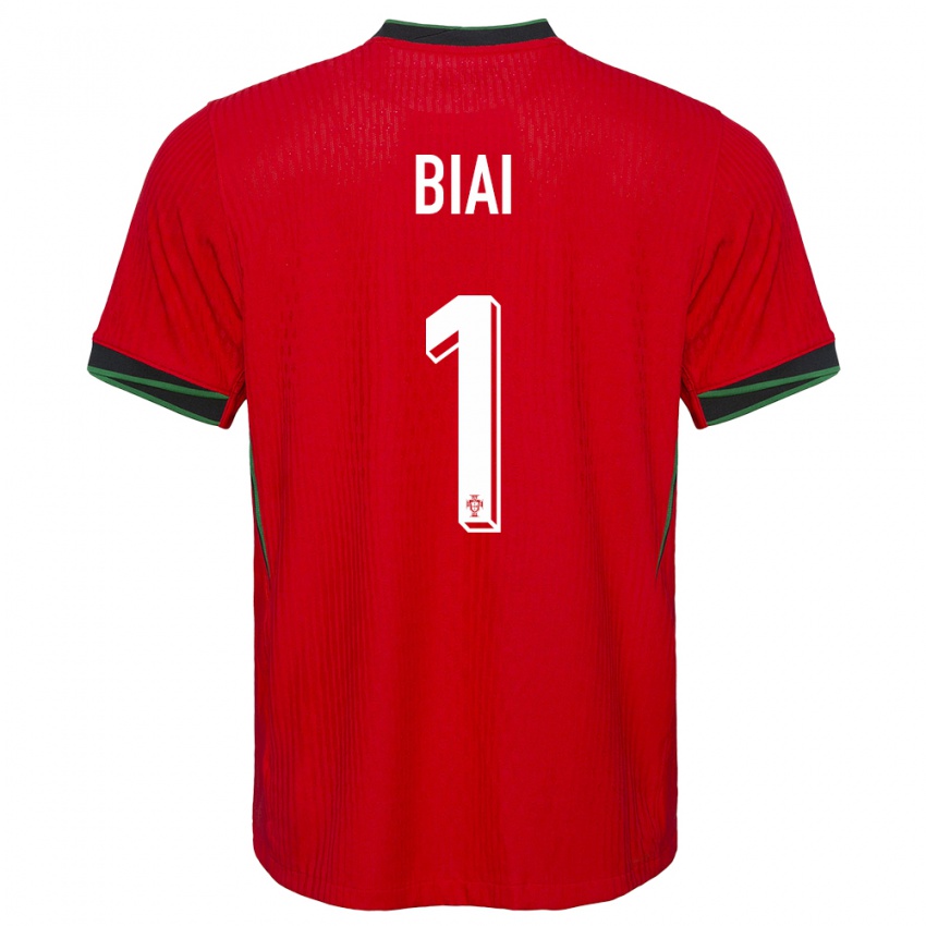 Enfant Maillot Portugal Celton Biai #1 Rouge Tenues Domicile 24-26 T-Shirt Suisse