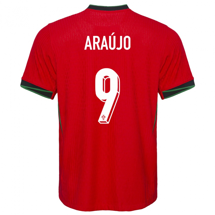 Enfant Maillot Portugal Henrique Araujo #9 Rouge Tenues Domicile 24-26 T-Shirt Suisse