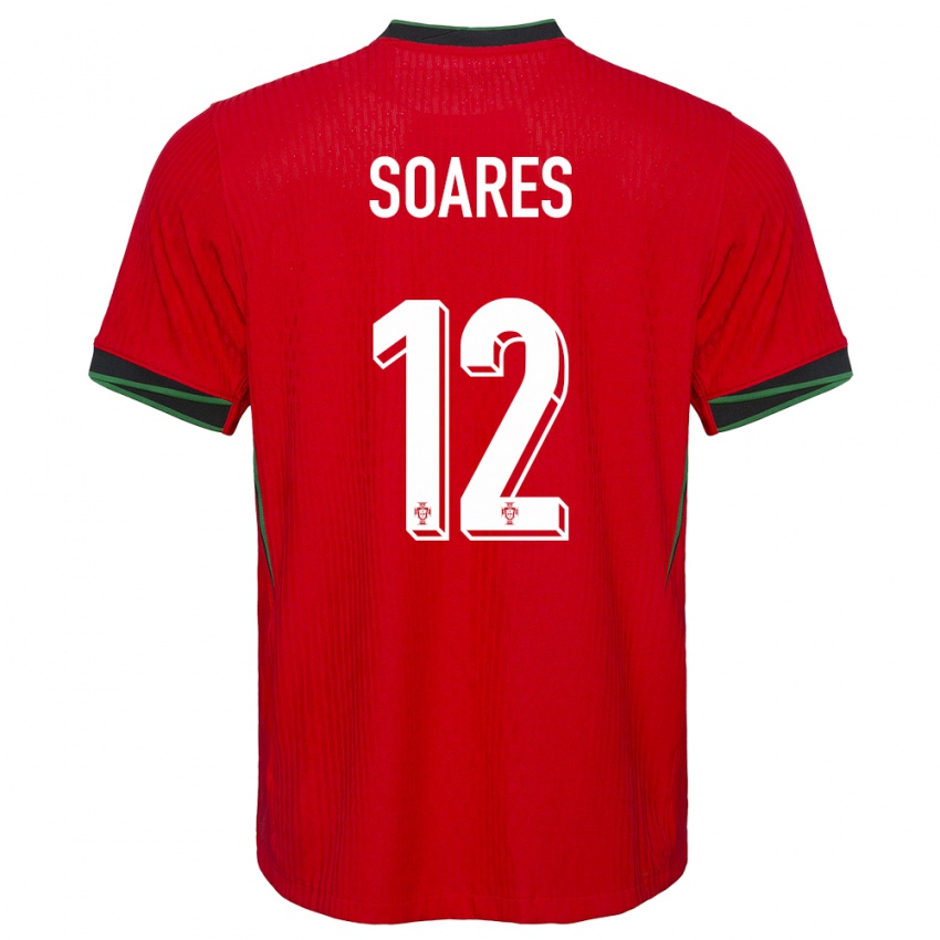 Enfant Maillot Portugal Samuel Soares #12 Rouge Tenues Domicile 24-26 T-Shirt Suisse