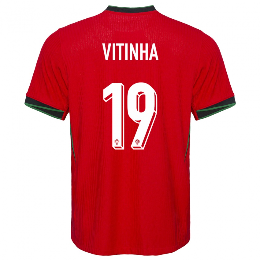 Enfant Maillot Portugal Vitinha #19 Rouge Tenues Domicile 24-26 T-Shirt Suisse