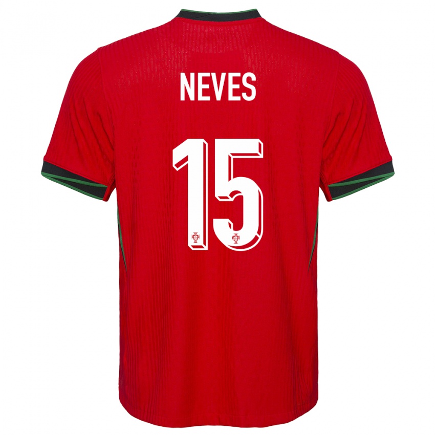 Enfant Maillot Portugal Joao Neves #15 Rouge Tenues Domicile 24-26 T-Shirt Suisse