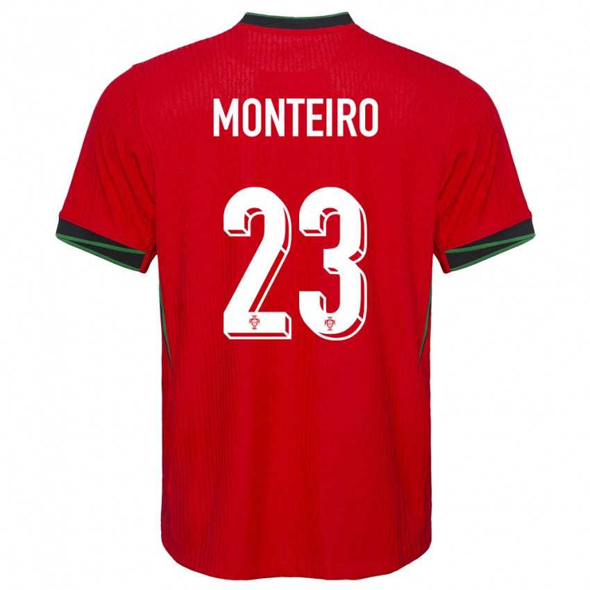 Enfant Maillot Portugal David Monteiro #23 Rouge Tenues Domicile 24-26 T-Shirt Suisse