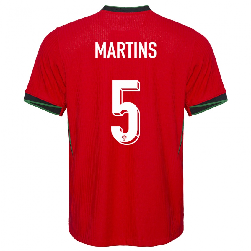 Enfant Maillot Portugal Leandro Martins #5 Rouge Tenues Domicile 24-26 T-Shirt Suisse