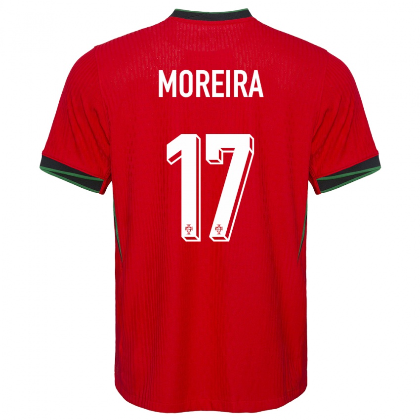 Enfant Maillot Portugal Goncalo Moreira #17 Rouge Tenues Domicile 24-26 T-Shirt Suisse