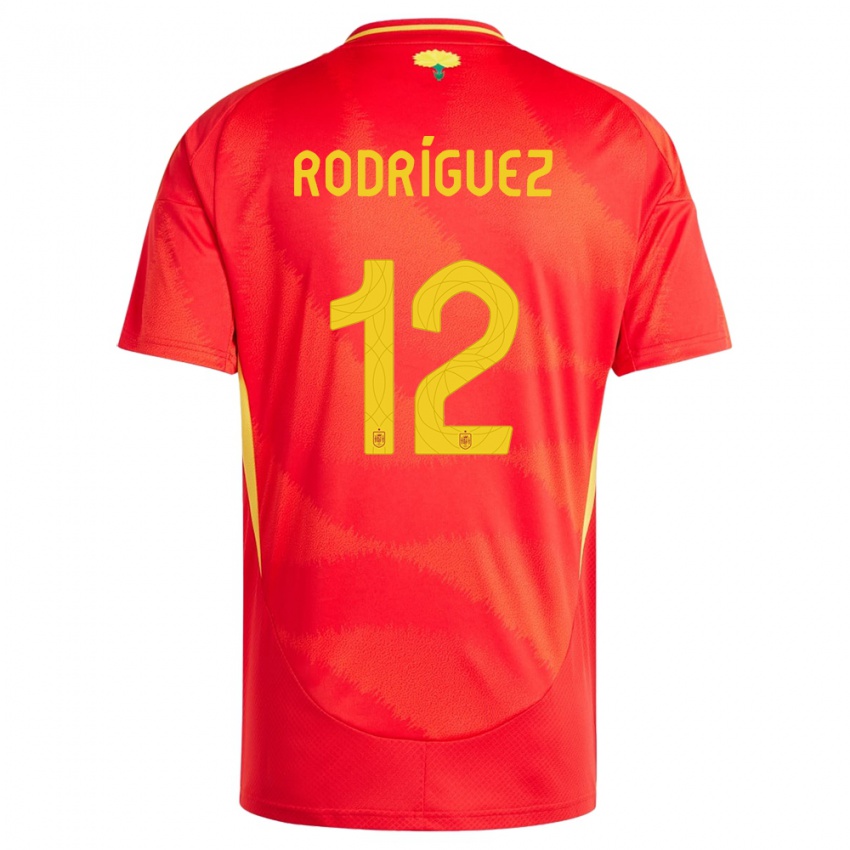 Kinder Spanien Lucia Rodriguez #12 Rot Heimtrikot Trikot 24-26 T-Shirt Schweiz