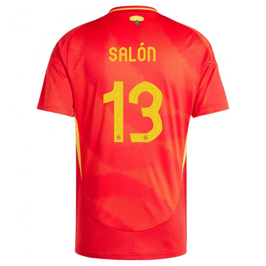 Kinder Spanien Enith Salon #13 Rot Heimtrikot Trikot 24-26 T-Shirt Schweiz