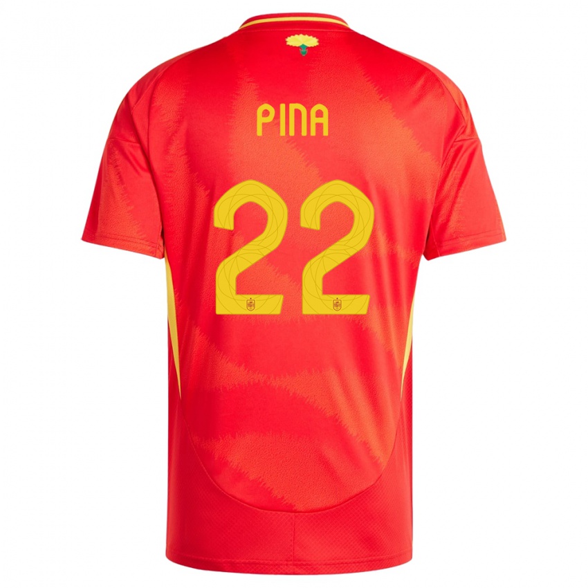 Kinder Spanien Claudia Pina #22 Rot Heimtrikot Trikot 24-26 T-Shirt Schweiz