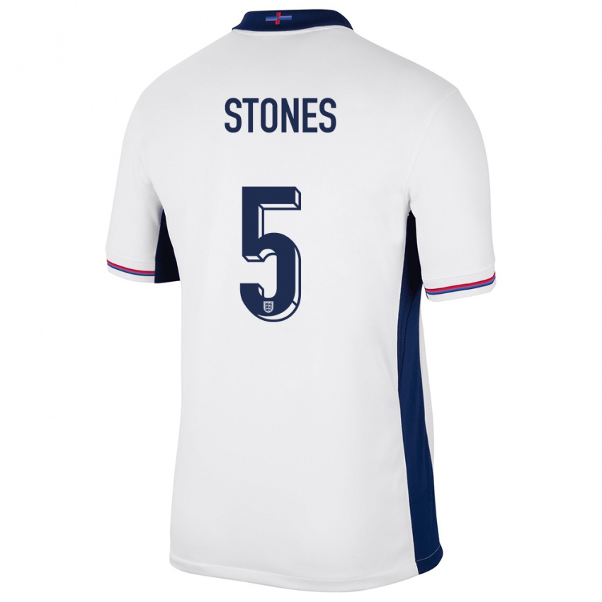 Kinder England John Stones #5 Weiß Heimtrikot Trikot 24-26 T-Shirt Schweiz