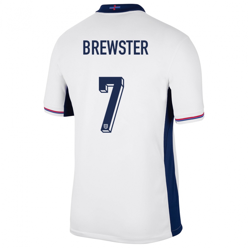Kinder England Rhian Brewster #7 Weiß Heimtrikot Trikot 24-26 T-Shirt Schweiz