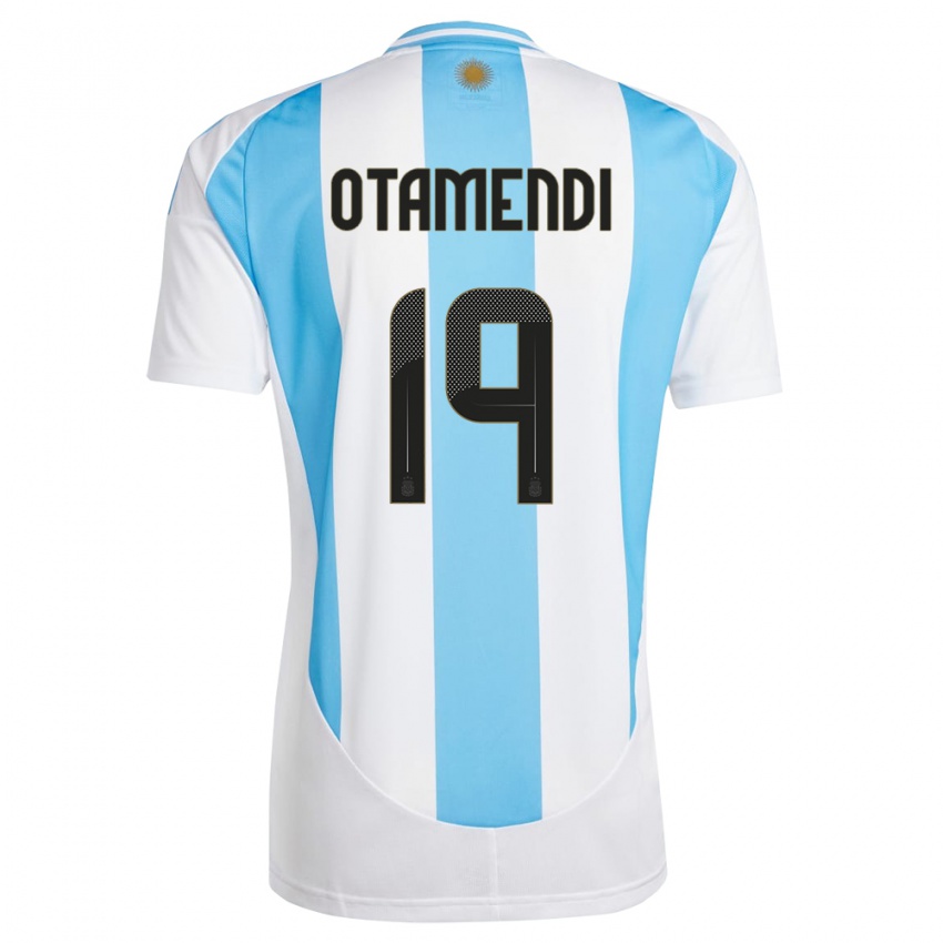 Kinder Argentinien Nicolas Otamendi #19 Weiß Blau Heimtrikot Trikot 24-26 T-Shirt Schweiz