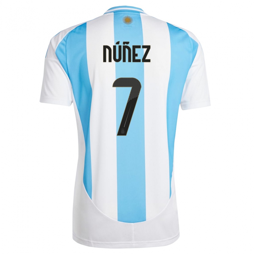 Kinder Argentinien Romina Nunez #7 Weiß Blau Heimtrikot Trikot 24-26 T-Shirt Schweiz