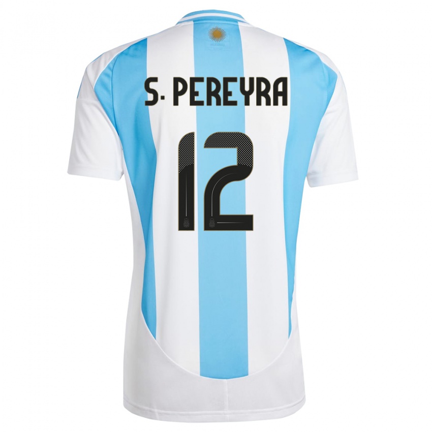 Kinder Argentinien Solana Pereyra #12 Weiß Blau Heimtrikot Trikot 24-26 T-Shirt Schweiz