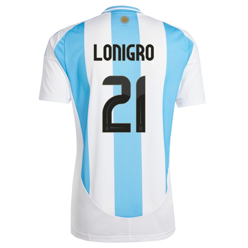 Kinder Argentinien Erica Lonigro #21 Weiß Blau Heimtrikot Trikot 24-26 T-Shirt Schweiz