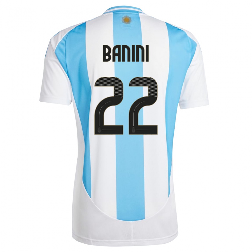 Kinder Argentinien Estefania Banini #22 Weiß Blau Heimtrikot Trikot 24-26 T-Shirt Schweiz