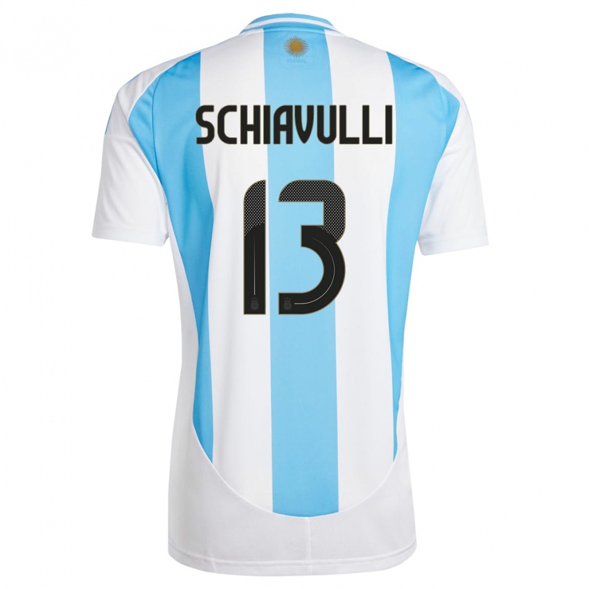 Kinder Argentinien Thiago Schiavulli #13 Weiß Blau Heimtrikot Trikot 24-26 T-Shirt Schweiz