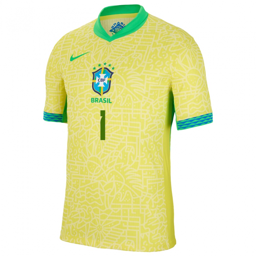 Kinder Brasilien Luciana #1 Gelb Heimtrikot Trikot 24-26 T-Shirt Schweiz