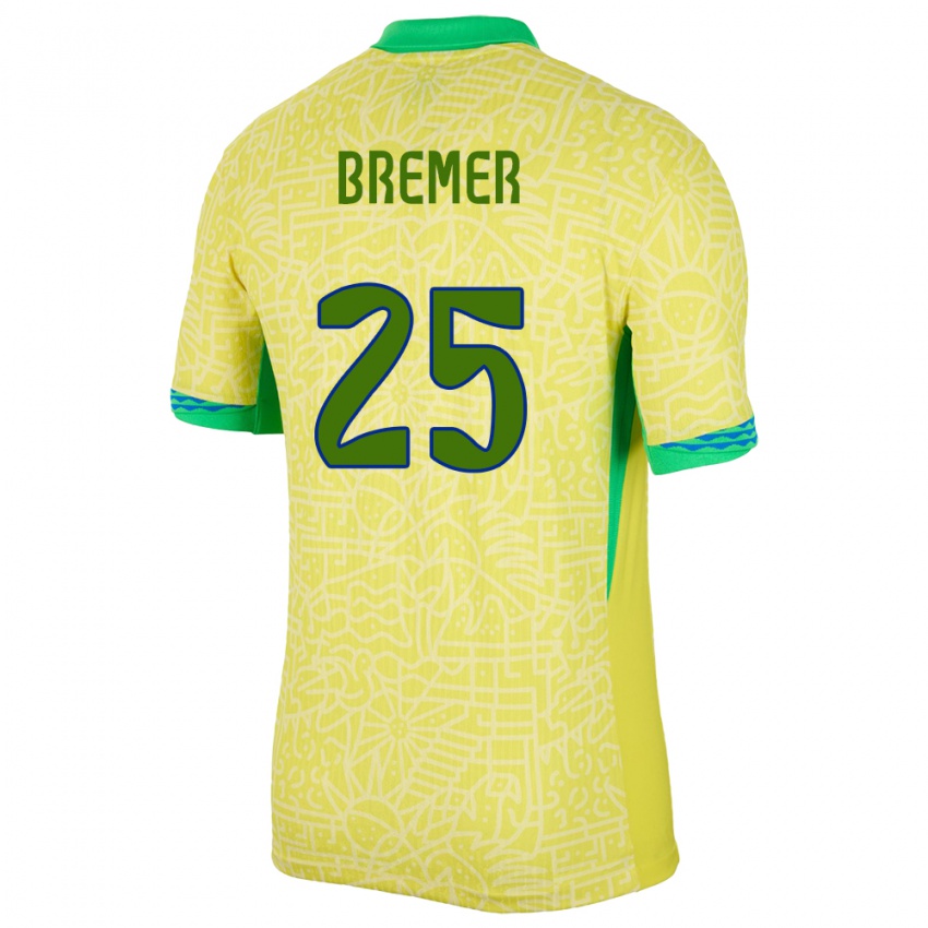Kinder Brasilien Bremer #25 Gelb Heimtrikot Trikot 24-26 T-Shirt Schweiz