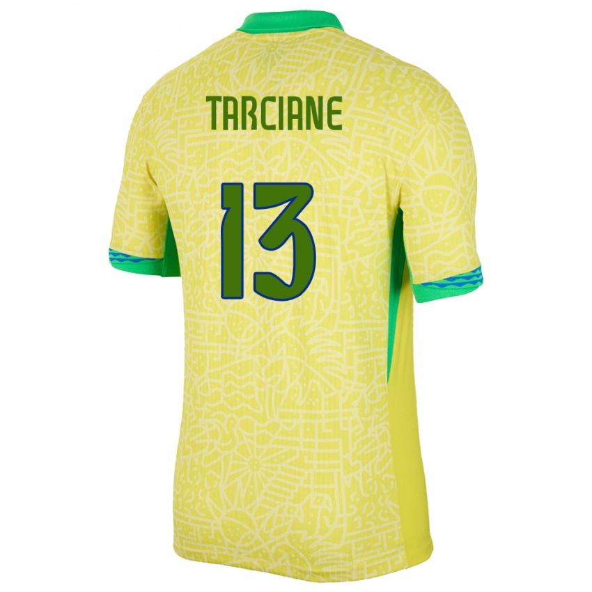 Enfant Maillot Brésil Tarciane #13 Jaune Tenues Domicile 24-26 T-Shirt Suisse