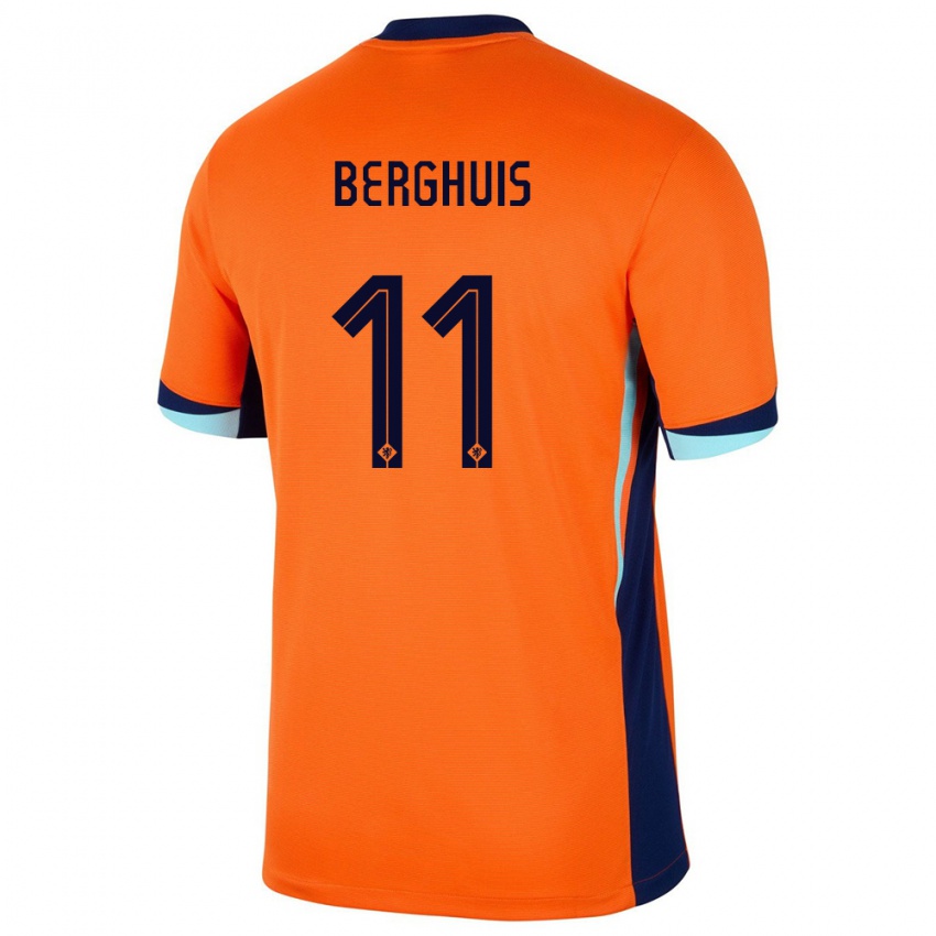 Enfant Maillot Pays-Bas Steven Berghuis #11 Orange Tenues Domicile 24-26 T-Shirt Suisse