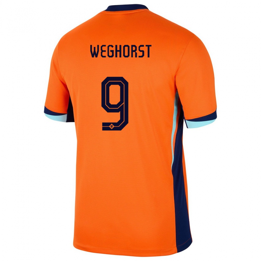 Kinder Niederlande Wout Weghorst #9 Orange Heimtrikot Trikot 24-26 T-Shirt Schweiz