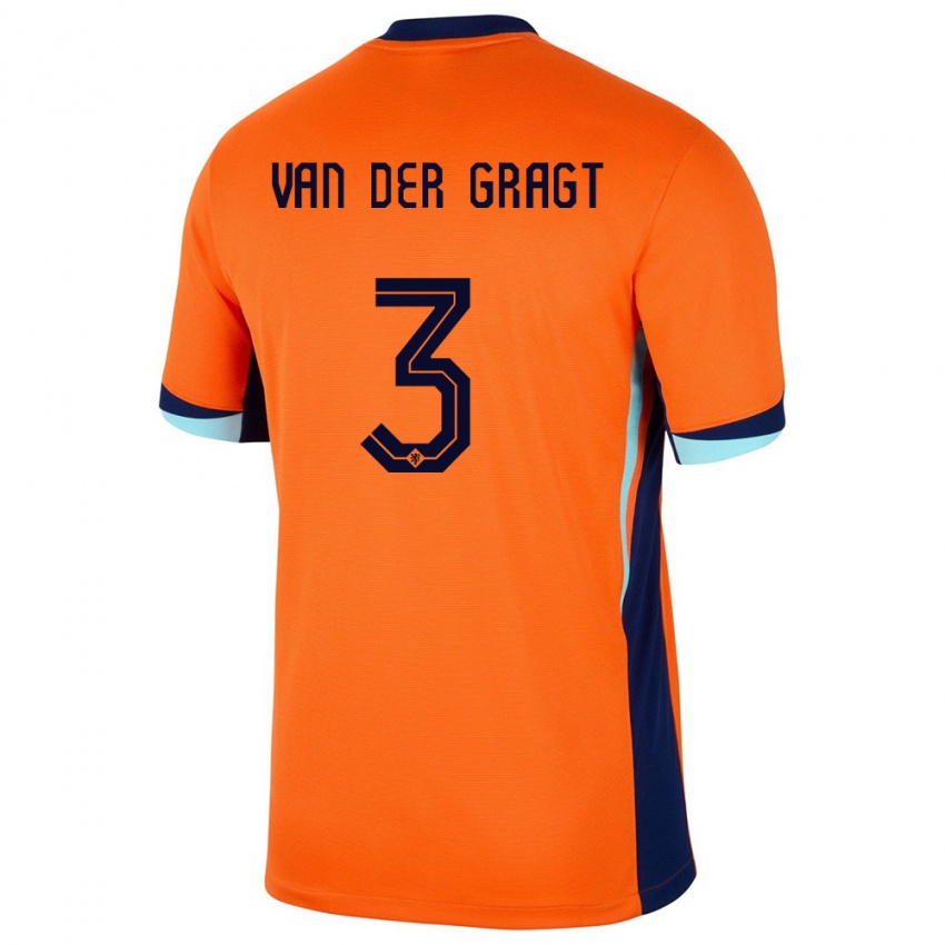 Kinder Niederlande Stefanie Van Der Gragt #3 Orange Heimtrikot Trikot 24-26 T-Shirt Schweiz