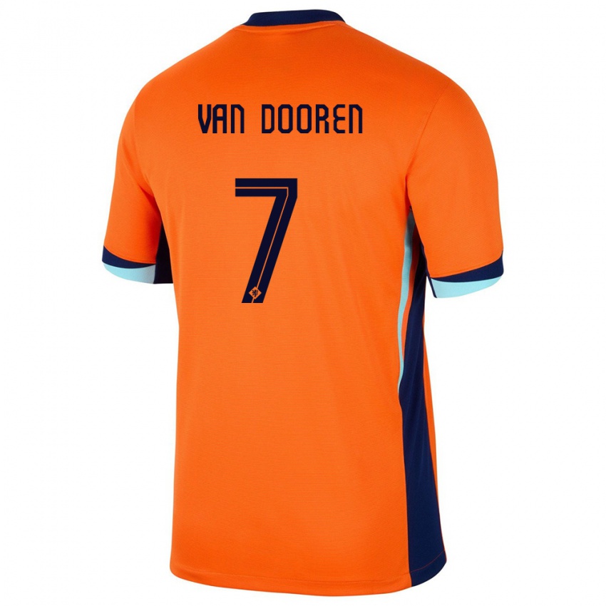 Enfant Maillot Pays-Bas Kayleigh Van Dooren #7 Orange Tenues Domicile 24-26 T-Shirt Suisse