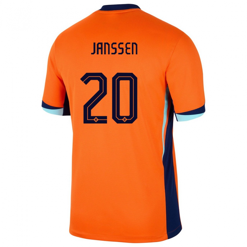 Kinder Niederlande Dominique Janssen #20 Orange Heimtrikot Trikot 24-26 T-Shirt Schweiz