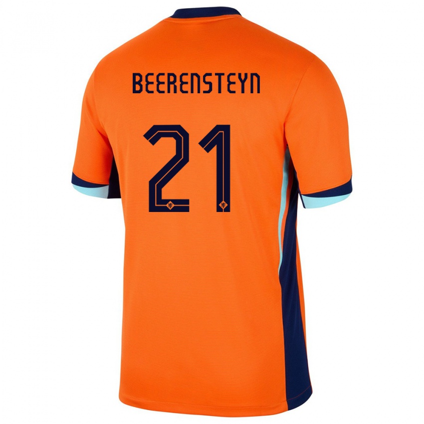 Enfant Maillot Pays-Bas Lineth Beerensteyn #21 Orange Tenues Domicile 24-26 T-Shirt Suisse