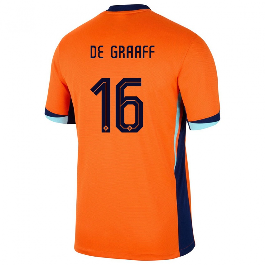 Enfant Maillot Pays-Bas Tom De Graaff #16 Orange Tenues Domicile 24-26 T-Shirt Suisse