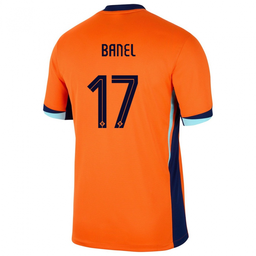 Enfant Maillot Pays-Bas Jaydon Banel #17 Orange Tenues Domicile 24-26 T-Shirt Suisse