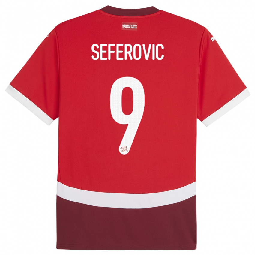 Enfant Maillot Suisse Haris Seferovic #9 Rouge Tenues Domicile 24-26 T-Shirt Suisse