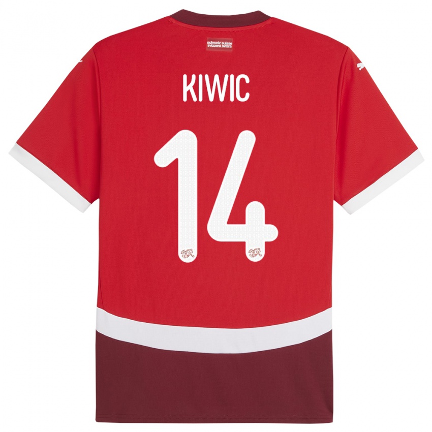 Enfant Maillot Suisse Rahel Kiwic #14 Rouge Tenues Domicile 24-26 T-Shirt Suisse