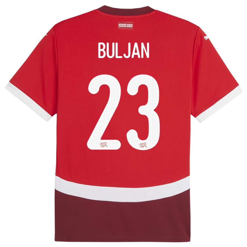 Kinder Schweiz Leo Buljan #23 Rot Heimtrikot Trikot 24-26 T-Shirt Schweiz