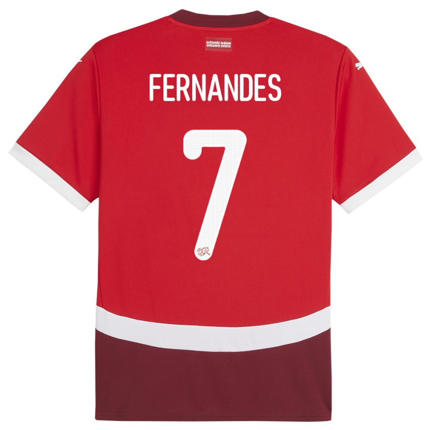 Enfant Maillot Suisse Ruben Fernandes #7 Rouge Tenues Domicile 24-26 T-Shirt Suisse