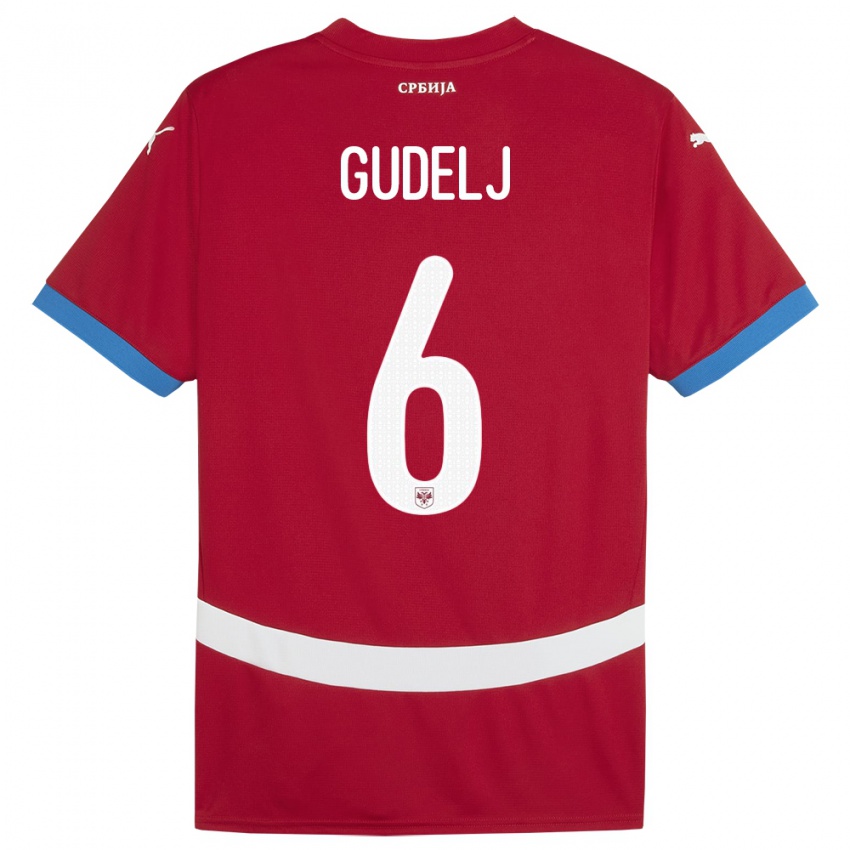 Kinder Serbien Nemanja Gudelj #6 Rot Heimtrikot Trikot 24-26 T-Shirt Schweiz