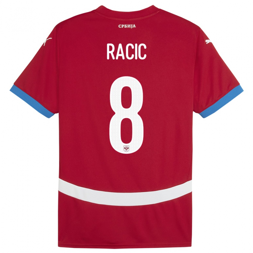 Kinder Serbien Uros Racic #8 Rot Heimtrikot Trikot 24-26 T-Shirt Schweiz